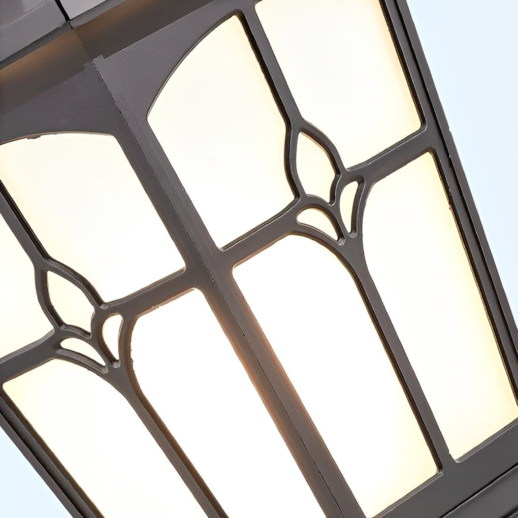 Retro Brown Aluminum Outdoor Solar Post Cap Light Waterproof LED Pillar Lamp for Fence and Garden