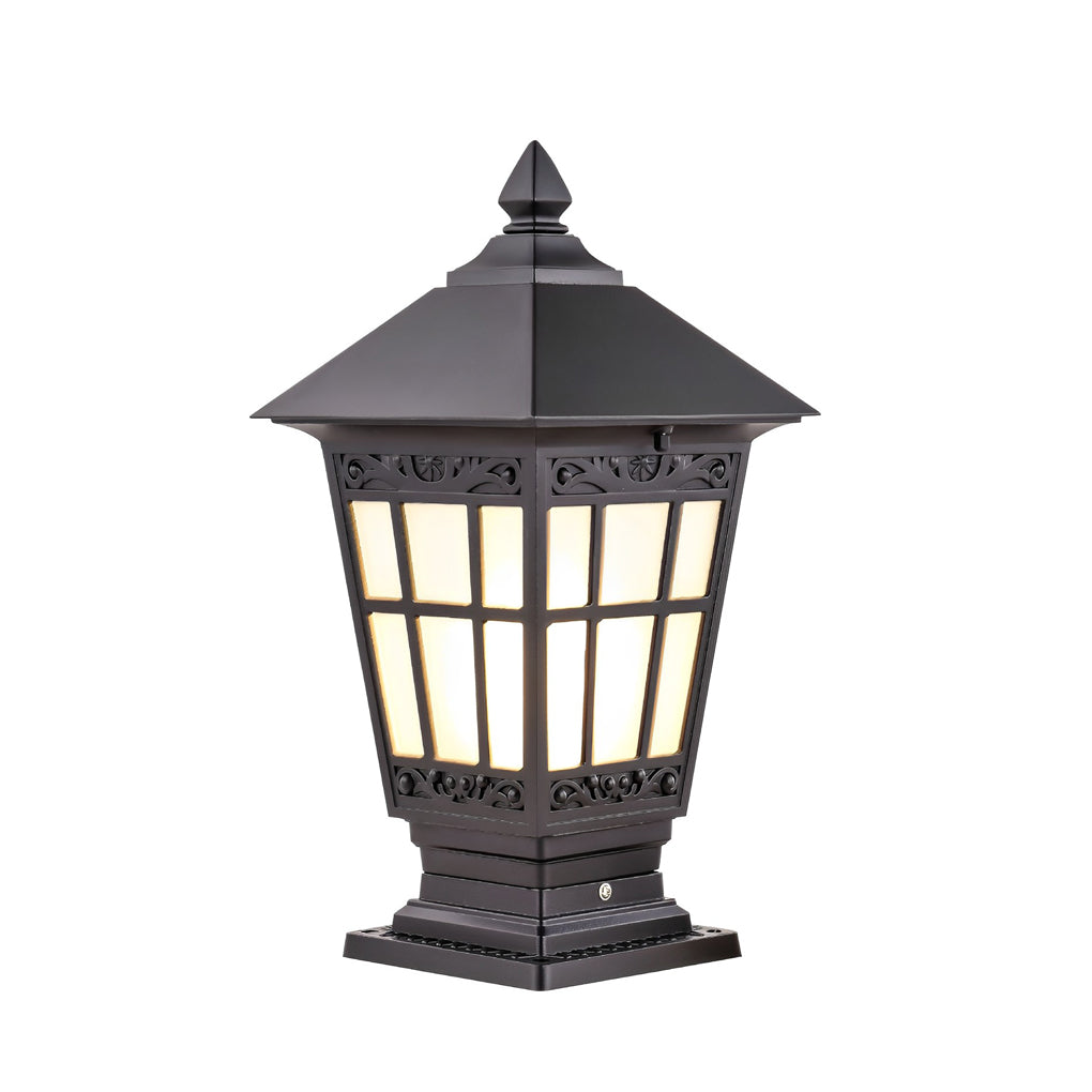 Retro Brown Aluminum Outdoor Solar Post Cap Light Waterproof LED Pillar Lamp for Fence and Garden