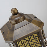 Retro Die Cast Aluminum Outdoor Post Light Waterproof Antique Brass Fence Column Lamp