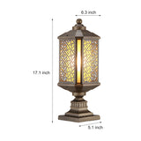 Retro Die Cast Aluminum Outdoor Post Light Waterproof Antique Brass Fence Column Lamp