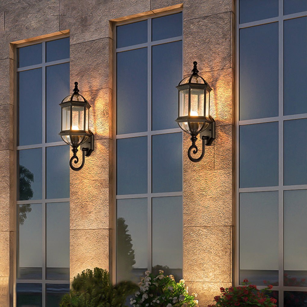 Retro European Style Waterproof Outdoor Wall Sconce and Hanging Pendant Light for Gardens