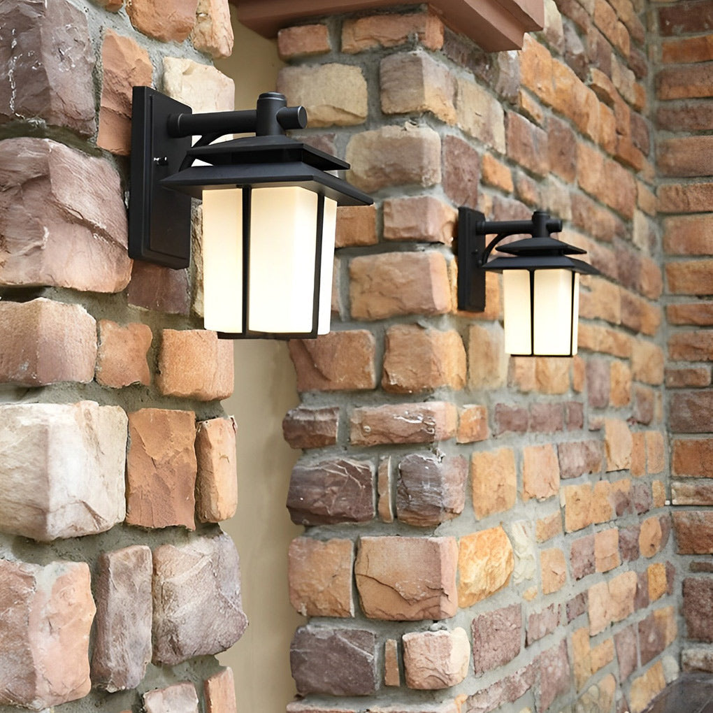 Retro Exterior Wall Lantern Waterproof Aluminum Glass Sconce for Porch Garage Garden Lighting
