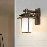 Retro Exterior Wall Lantern Waterproof Aluminum Glass Sconce for Porch Garage Garden Lighting
