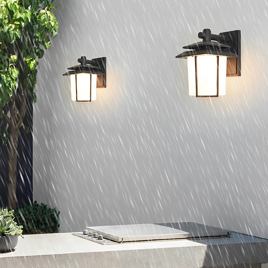 Retro Exterior Wall Lantern Waterproof Aluminum Glass Sconce for Porch Garage Garden Lighting