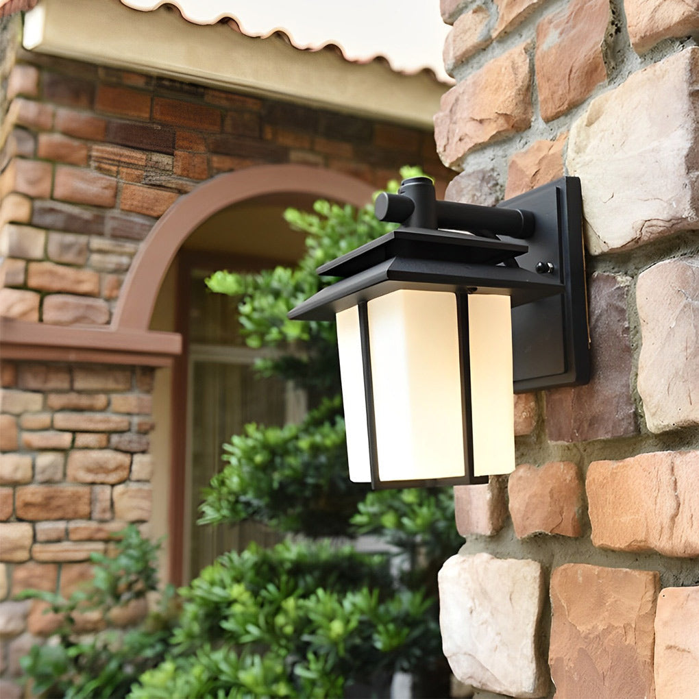 Retro Exterior Wall Lantern Waterproof Aluminum Glass Sconce for Porch Garage Garden Lighting