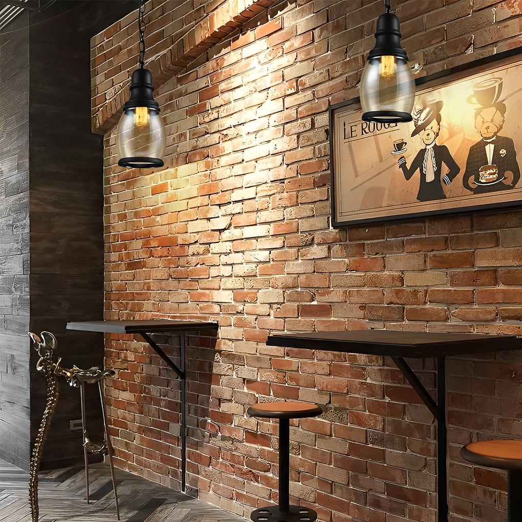 Retro Industrial Brown Glass Bottle Pendant Light Creative Vintage Chandelier Lighting