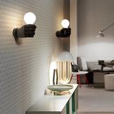 Retro Industrial Fist Hand Wall Sconce Resin Decorative Wall Lamp for Porch Hallway and Stairs