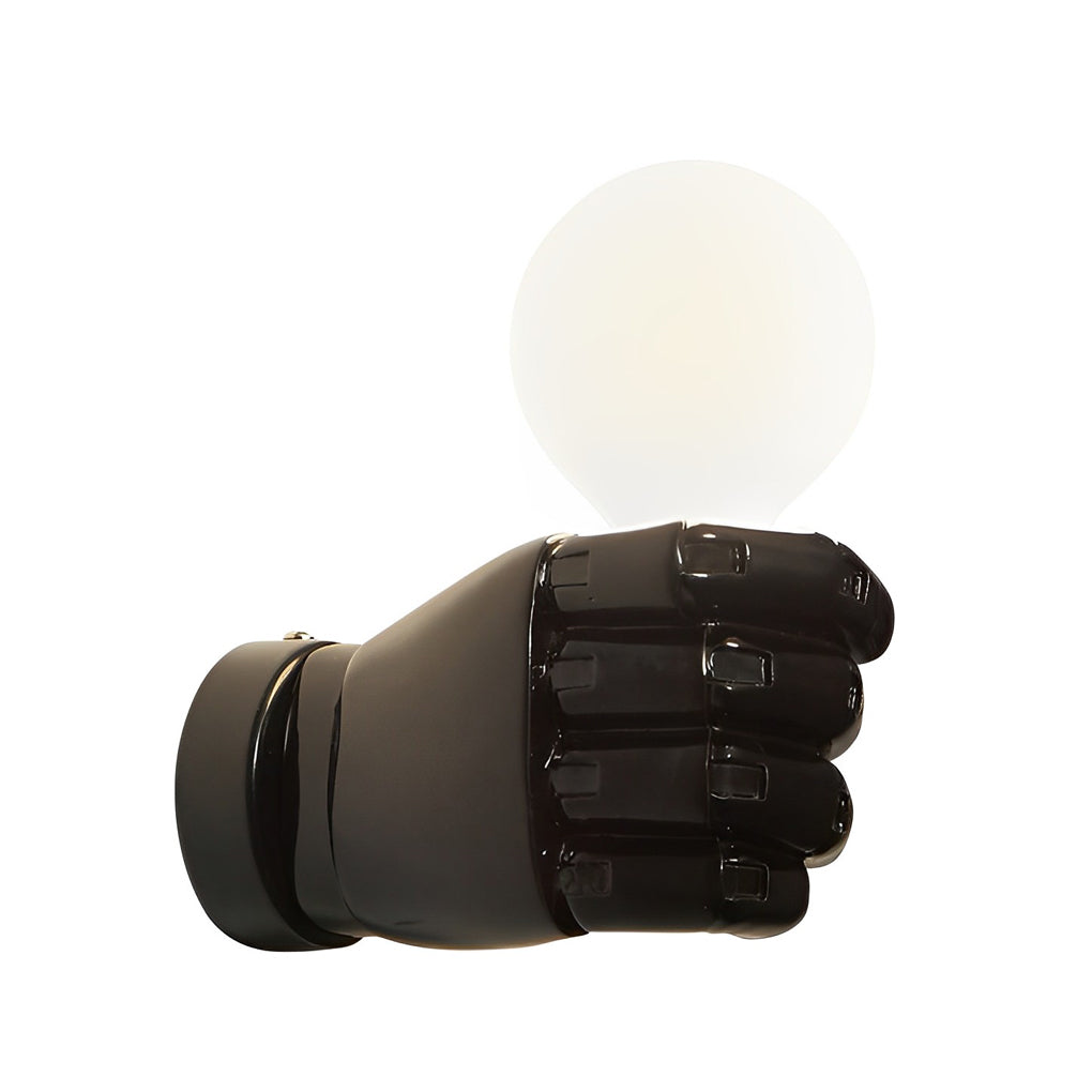 Retro Industrial Fist Hand Wall Sconce Resin Decorative Wall Lamp for Porch Hallway and Stairs