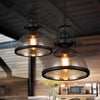 Retro Industrial Glass Bowl Pendant Light Antique Iron Hanging Ceiling Lamp for Kitchen Island