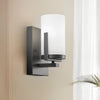 Retro Industrial Glass Candlestick Wall Sconce 5W LED Bedside Aisle Light in Black