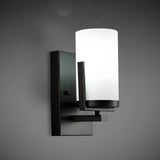 Retro Industrial Glass Candlestick Wall Sconce 5W LED Bedside Aisle Light in Black