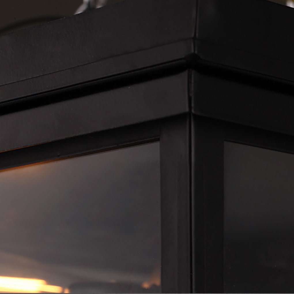Retro Industrial Double Head LED Ceiling Light with Square Glass Shade for Hallway Balcony
