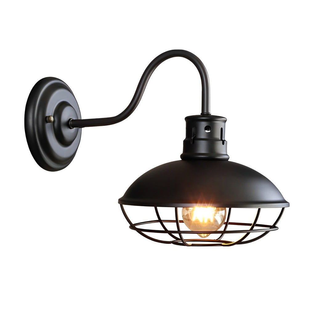 Retro Industrial Waterproof Outdoor Wall Sconce Iron LED Porch Lighting Fixture