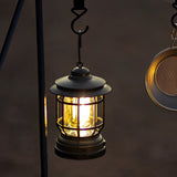 Retro LED Camping Lantern Waterproof Rechargeable Outdoor Hanging Light for Garden and Tents