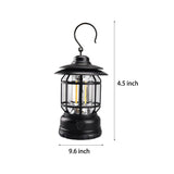 Retro LED Camping Lantern Waterproof Rechargeable Outdoor Hanging Light for Garden and Tents