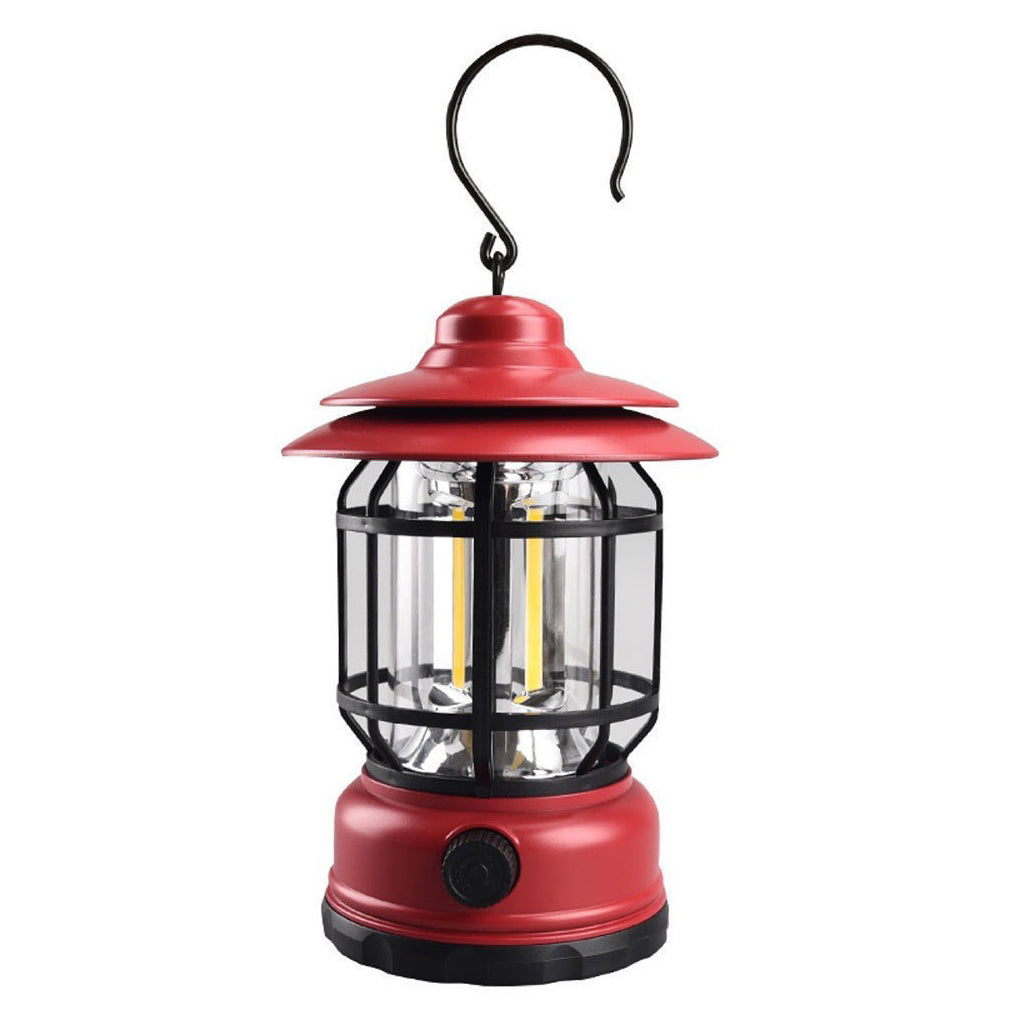 Retro LED Camping Lantern Waterproof Rechargeable Outdoor Hanging Light for Garden and Tents