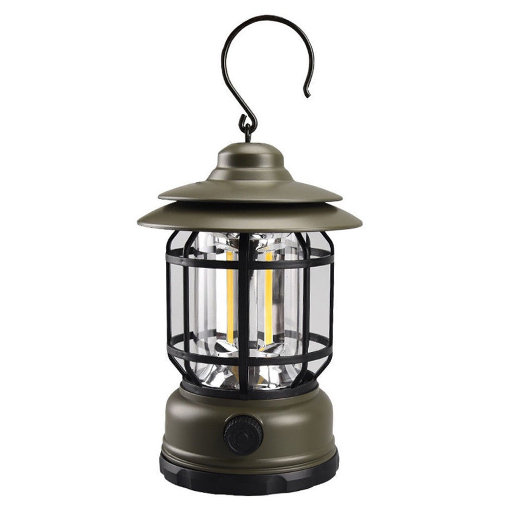 Retro LED Camping Lantern Waterproof Rechargeable Outdoor Hanging Light for Garden and Tents