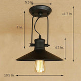Retro Metal Coastal Pendant Light Fixture with Large Dynamic LED Bulb Country Style Hanging Lamp