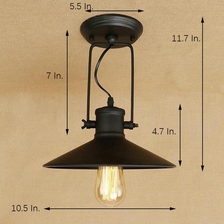 Retro Metal Coastal Pendant Light Fixture with Large Dynamic LED Bulb Country Style Hanging Lamp