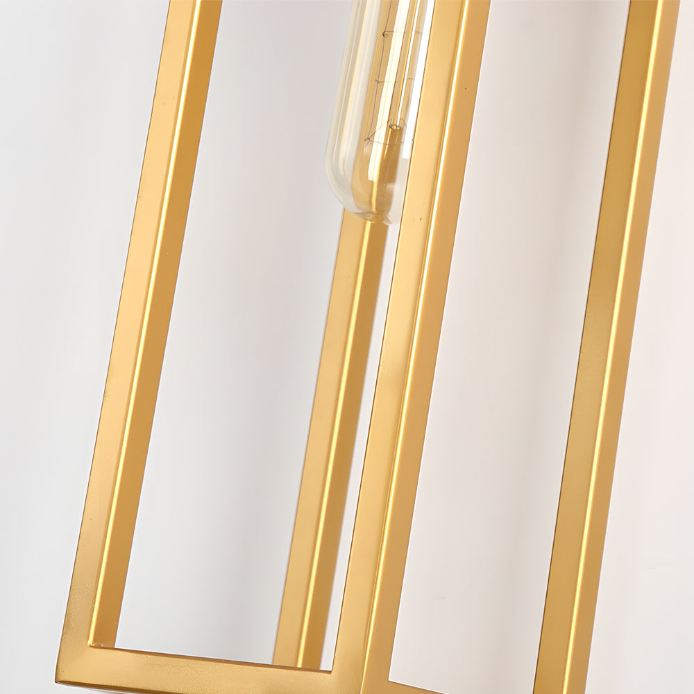 Retro Metal Frame Glass Wall Sconce Light with Dual E27 Sockets for Indoor Hallway Decor