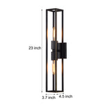 Retro Metal Frame Glass Wall Sconce Light with Dual E27 Sockets for Indoor Hallway Decor
