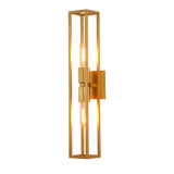 Retro Metal Frame Glass Wall Sconce Light with Dual E27 Sockets for Indoor Hallway Decor