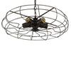 Vintage Industrial Cage Ceiling Fan Light Retro Iron Chandelier for Dining Room and Cafe