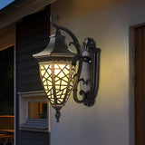 Retro Outdoor Solar Wall Lantern Waterproof Aluminum Exterior Sconce for Garden