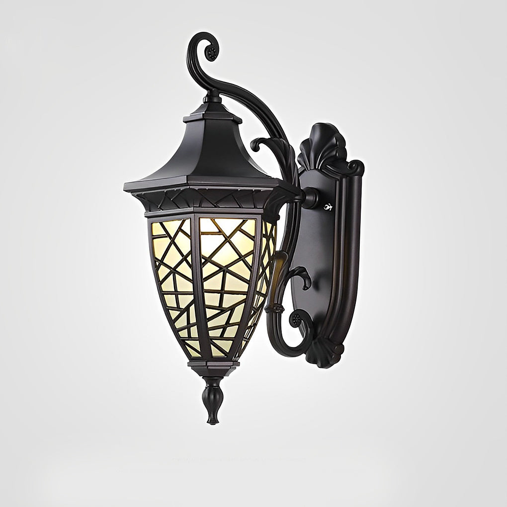 Retro Outdoor Solar Wall Lantern Waterproof Aluminum Exterior Sconce for Garden