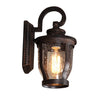 Retro Outdoor Wall Light Waterproof Exterior Sconce with Seeded Glass Shade for Porch Garden