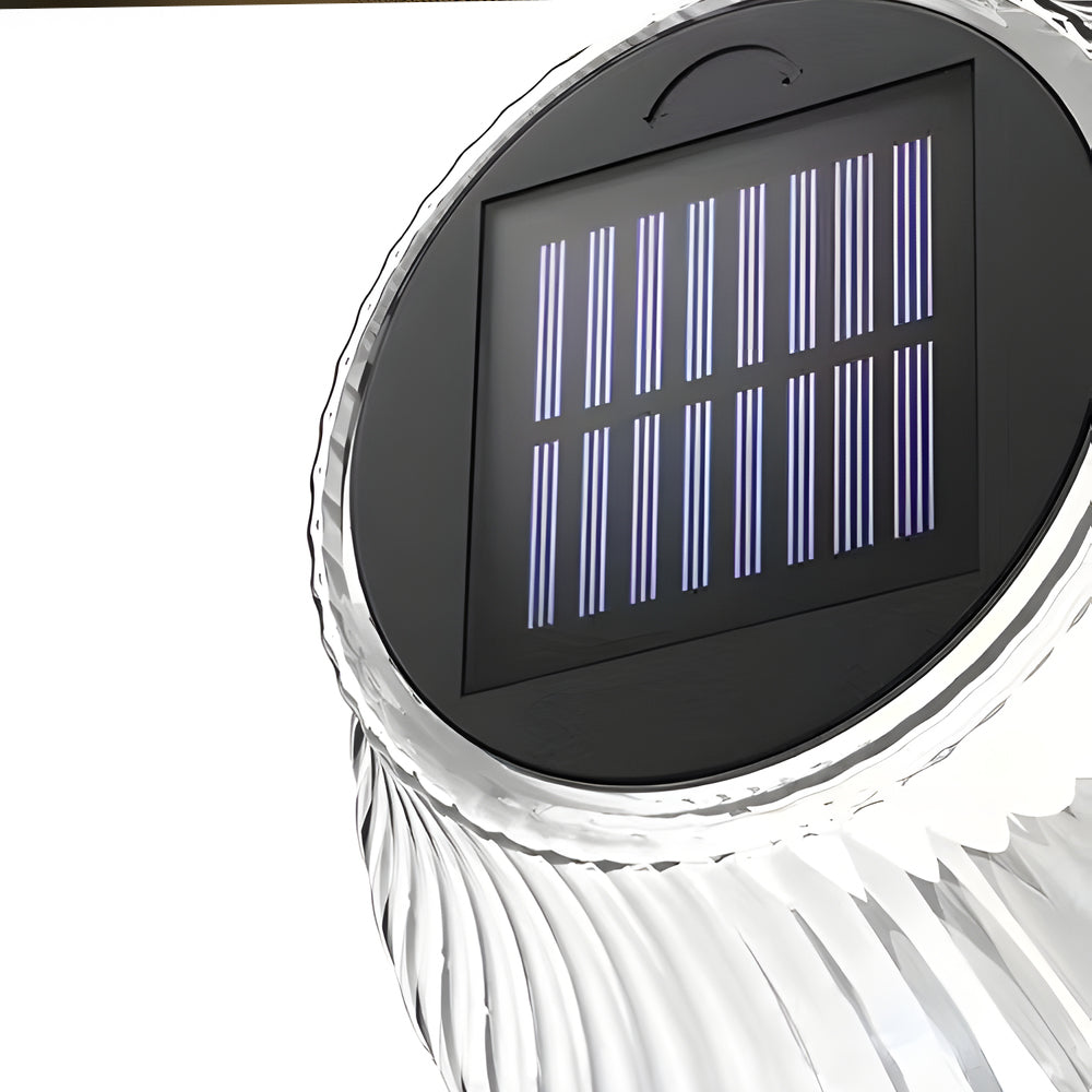 Retro Solar LED Outdoor Wall Sconce Waterproof Black Metal Light with Adjustable Acrylic Shade