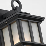 Retro Square Outdoor Wall Lantern Waterproof Black Aluminum Exterior Wall Sconce
