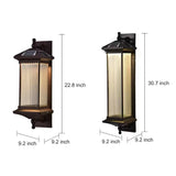 Retro Striped Glass Shade Outdoor Solar Garden Lights IP55 Waterproof Landscape Post Lamp