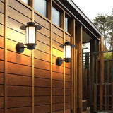 Retro Top Hat Shape LED Outdoor Wall Light Waterproof Black Aluminum Exterior Lantern Sconce