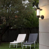 Retro Top Hat Shape LED Outdoor Wall Light Waterproof Black Aluminum Exterior Lantern Sconce