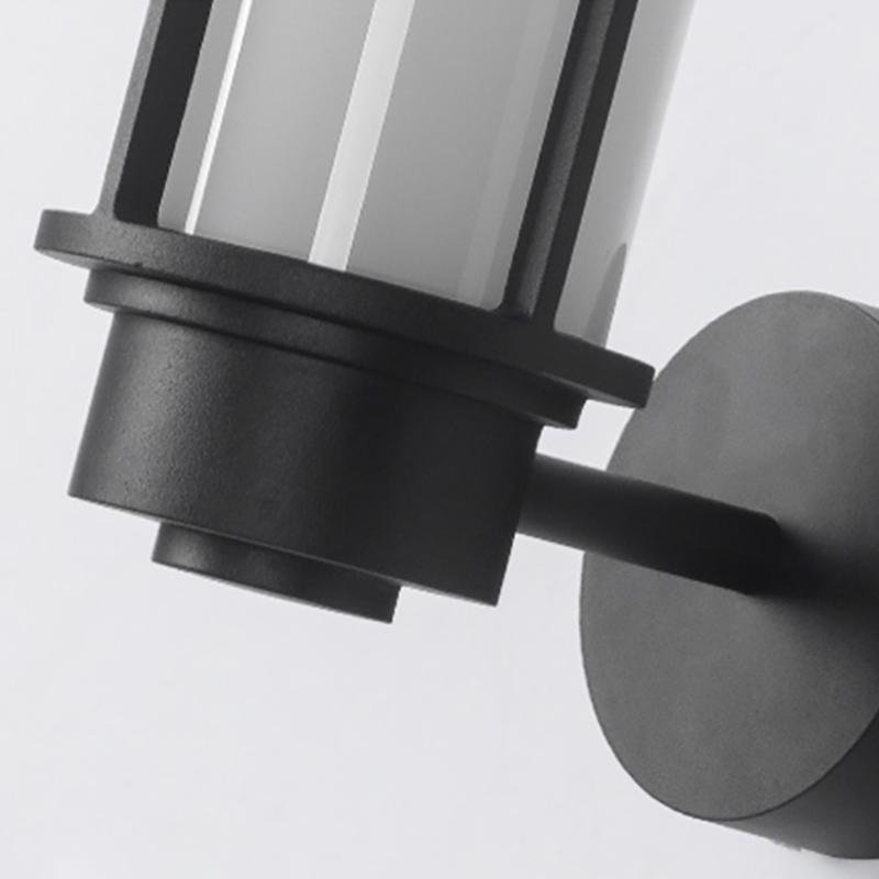 Retro Top Hat Shape LED Outdoor Wall Light Waterproof Black Aluminum Exterior Lantern Sconce