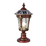Retro Waterproof Aluminum Solar Fence Post Cap Light Hardwired Dual Use Outdoor Lantern with Remote Control
