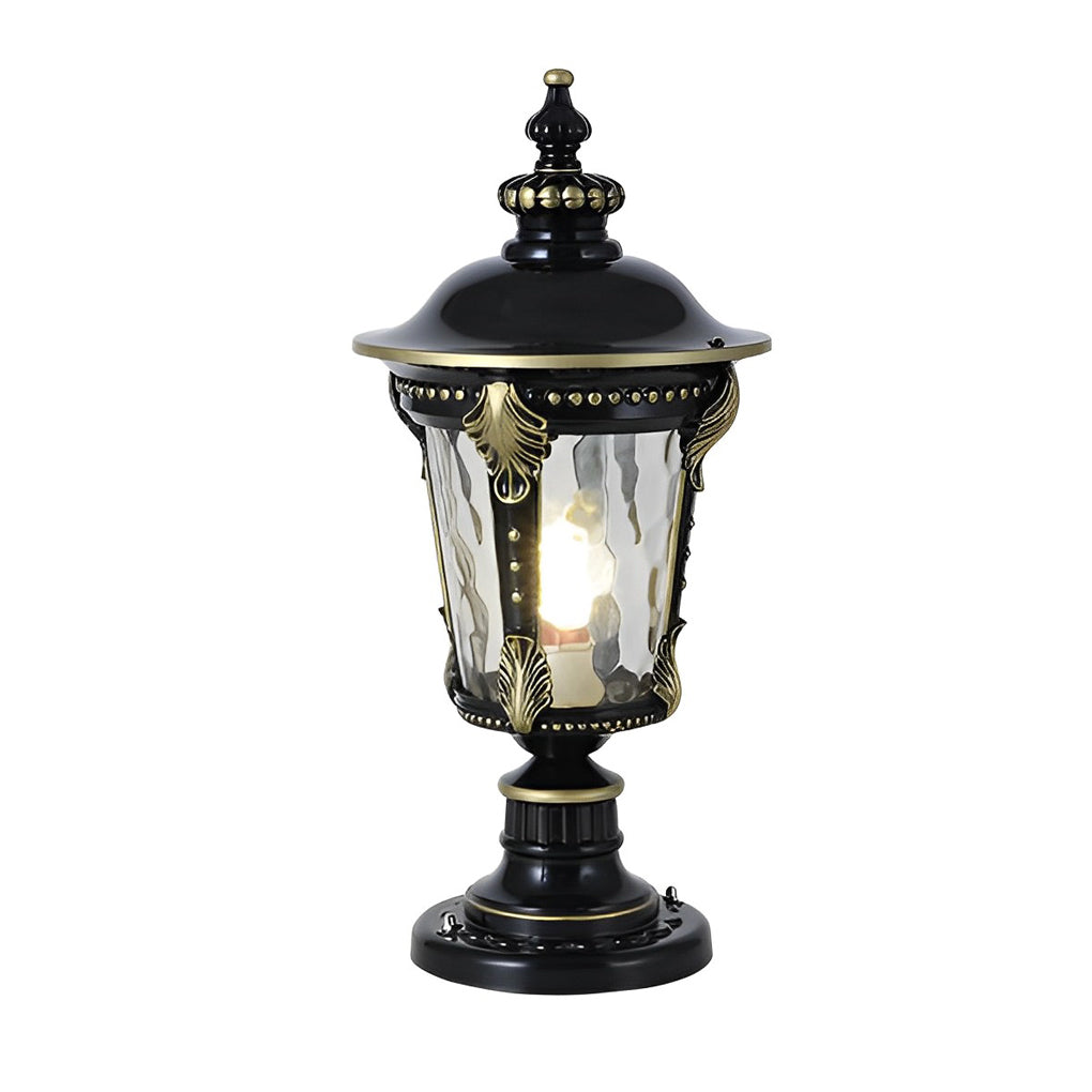 Retro Waterproof Aluminum Solar Fence Post Cap Light Hardwired Dual Use Outdoor Lantern with Remote Control