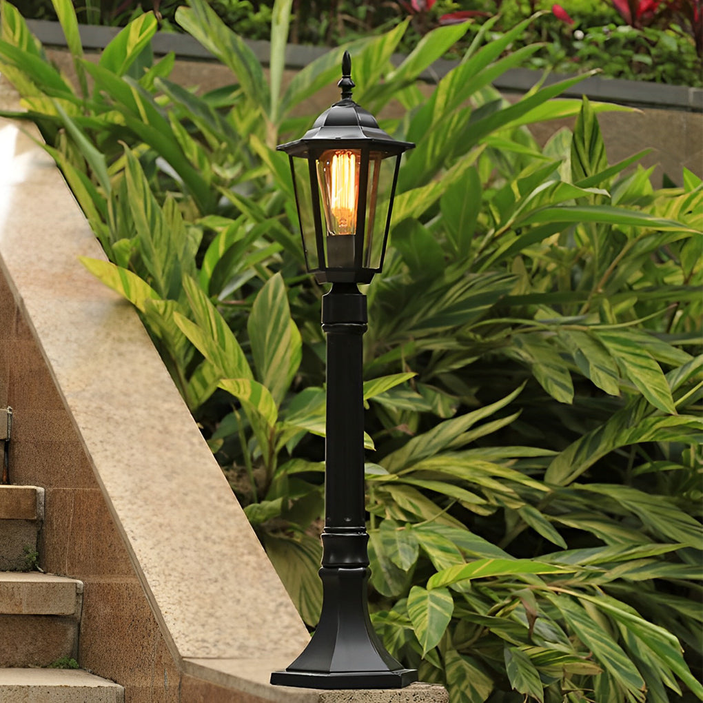 Retro Waterproof Black Outdoor Garden Pathway Light Modern Aluminum Lawn Landscape Lamp