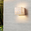 Retro Yellow Travertine LED Wall Sconce Waterproof Outdoor Wall Light in Wabi Sabi Style