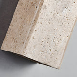 Retro Yellow Travertine LED Wall Sconce Waterproof Outdoor Wall Light in Wabi Sabi Style