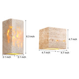 Retro Yellow Travertine LED Wall Sconce Waterproof Outdoor Wall Light in Wabi Sabi Style