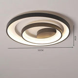 Modern Geometric 2 Ring LED Semi Flush Mount Ceiling Light Fixture for Bedroom and Living Room