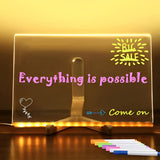 Rewritable LED Acrylic Message Board Table Lamp with Warm White Lighting and Tripod Holder
