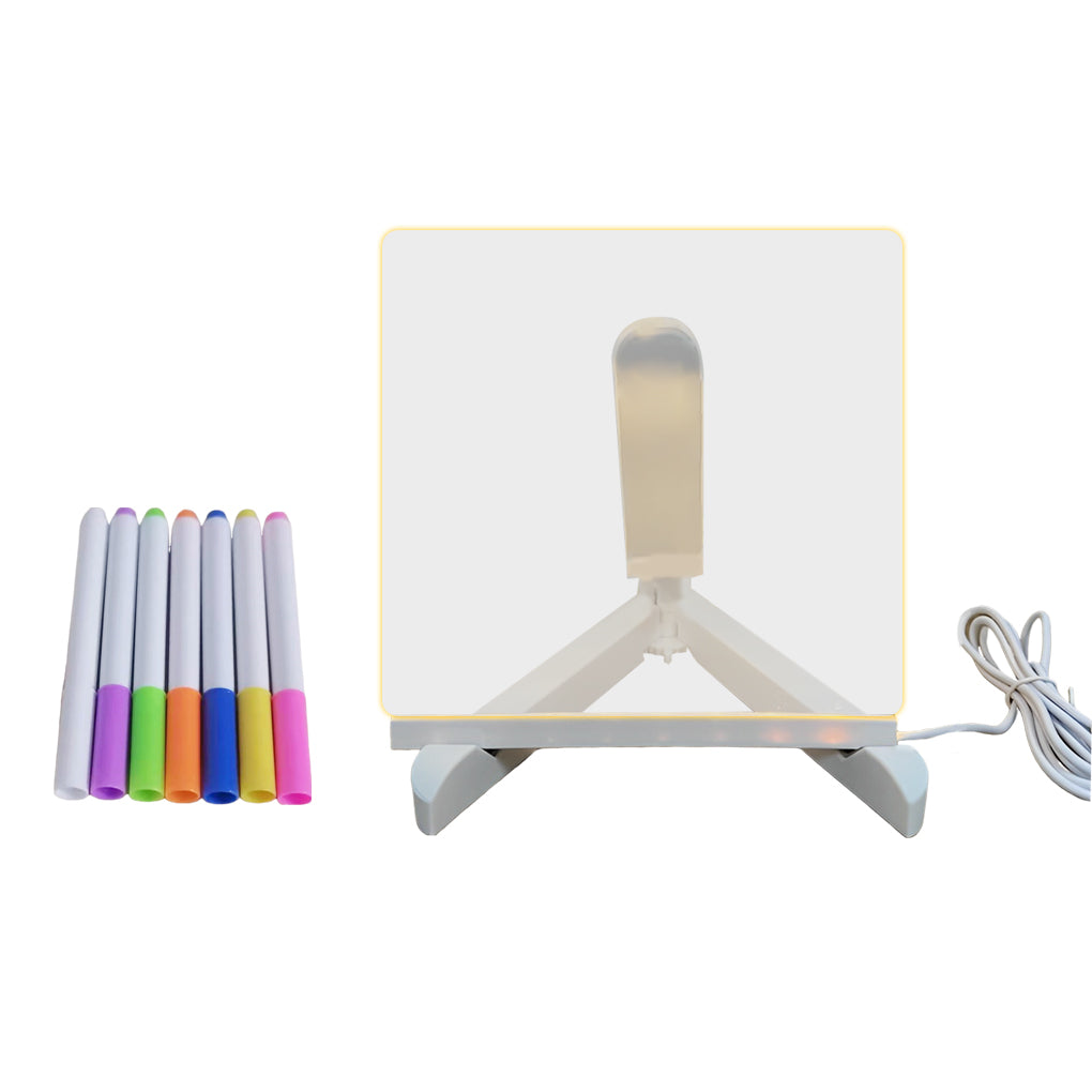 Rewritable LED Acrylic Message Board Table Lamp with Warm White Lighting and Tripod Holder