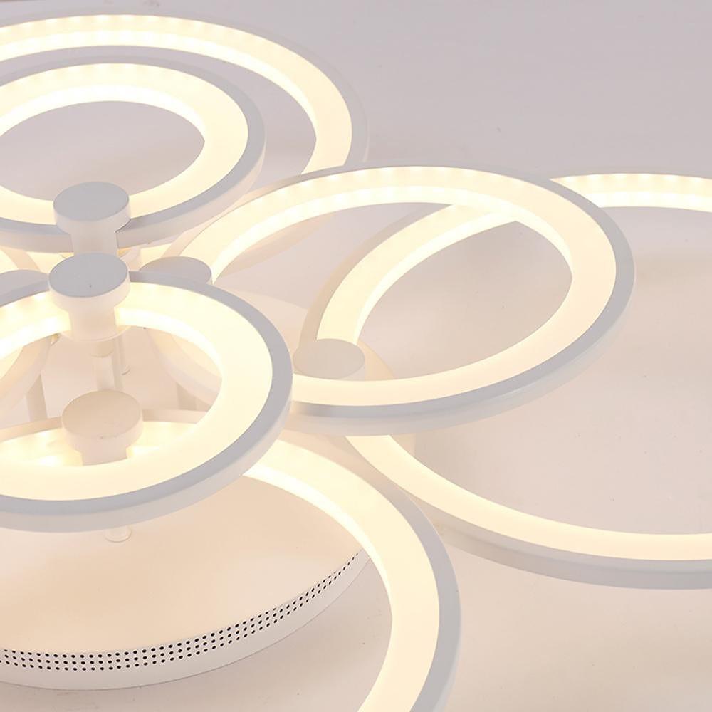 Modern Multi Ring LED Flush Mount Ceiling Light Dimmable Geometric Chandelier for Living Room