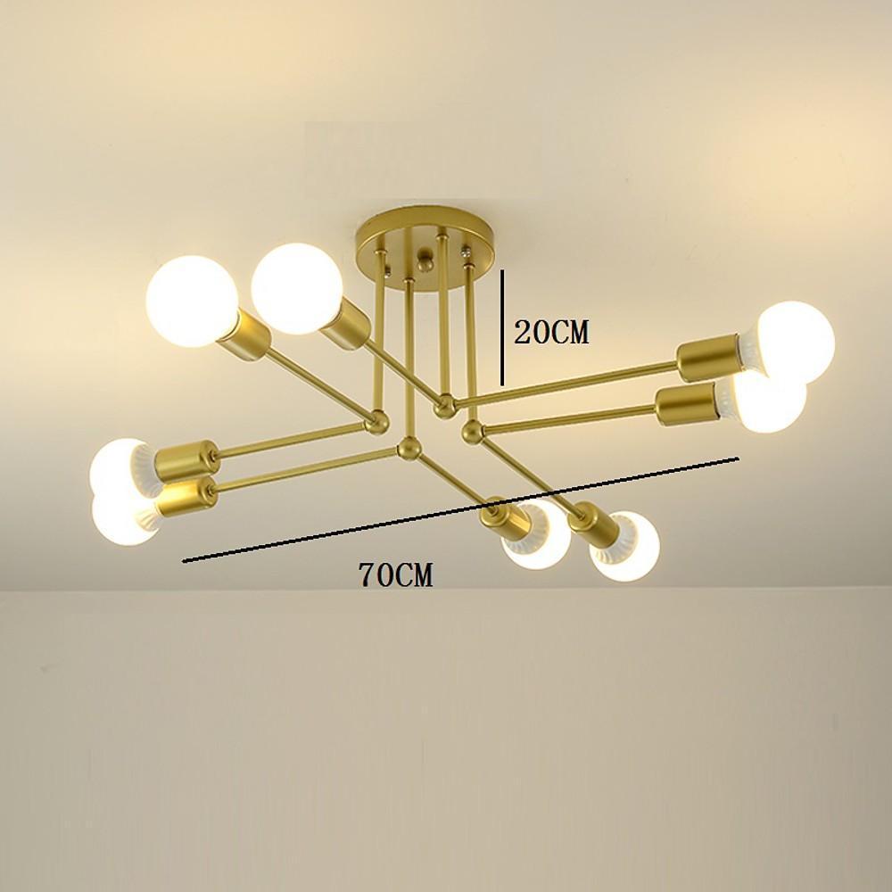 Modern 8 Light Linear Gold Flush Mount Metal Ceiling Light for Contemporary Home Decor