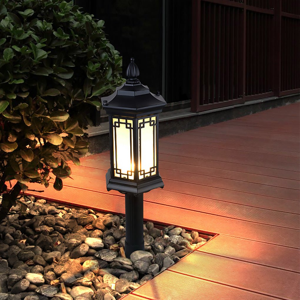 Rhombus Design Asian Inspired Outdoor Garden Pathway Light in Die Cast Aluminum