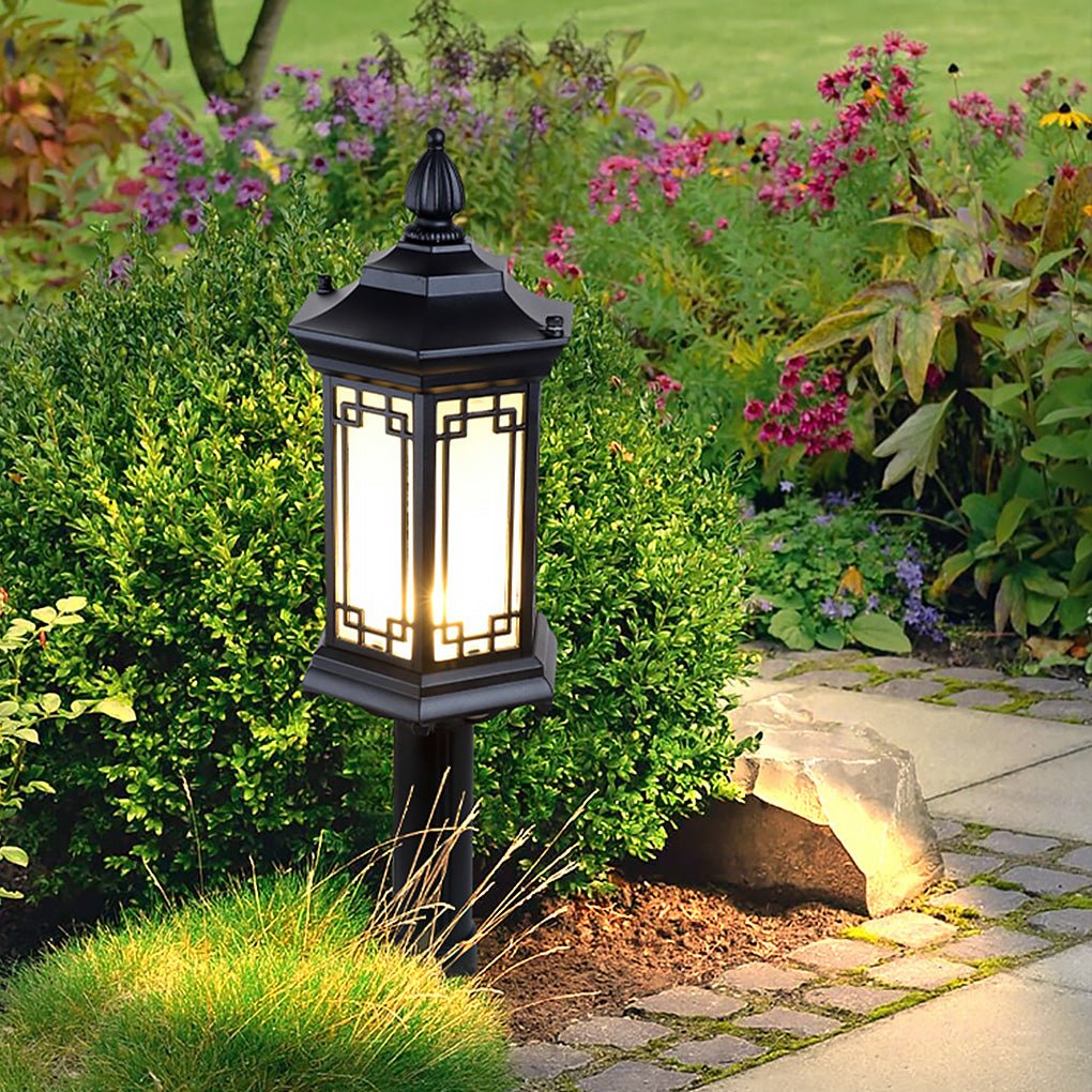 Rhombus Design Asian Inspired Outdoor Garden Pathway Light in Die Cast Aluminum