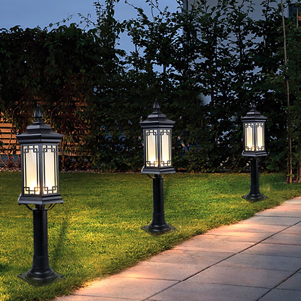 Rhombus Design Asian Inspired Outdoor Garden Pathway Light in Die Cast Aluminum
